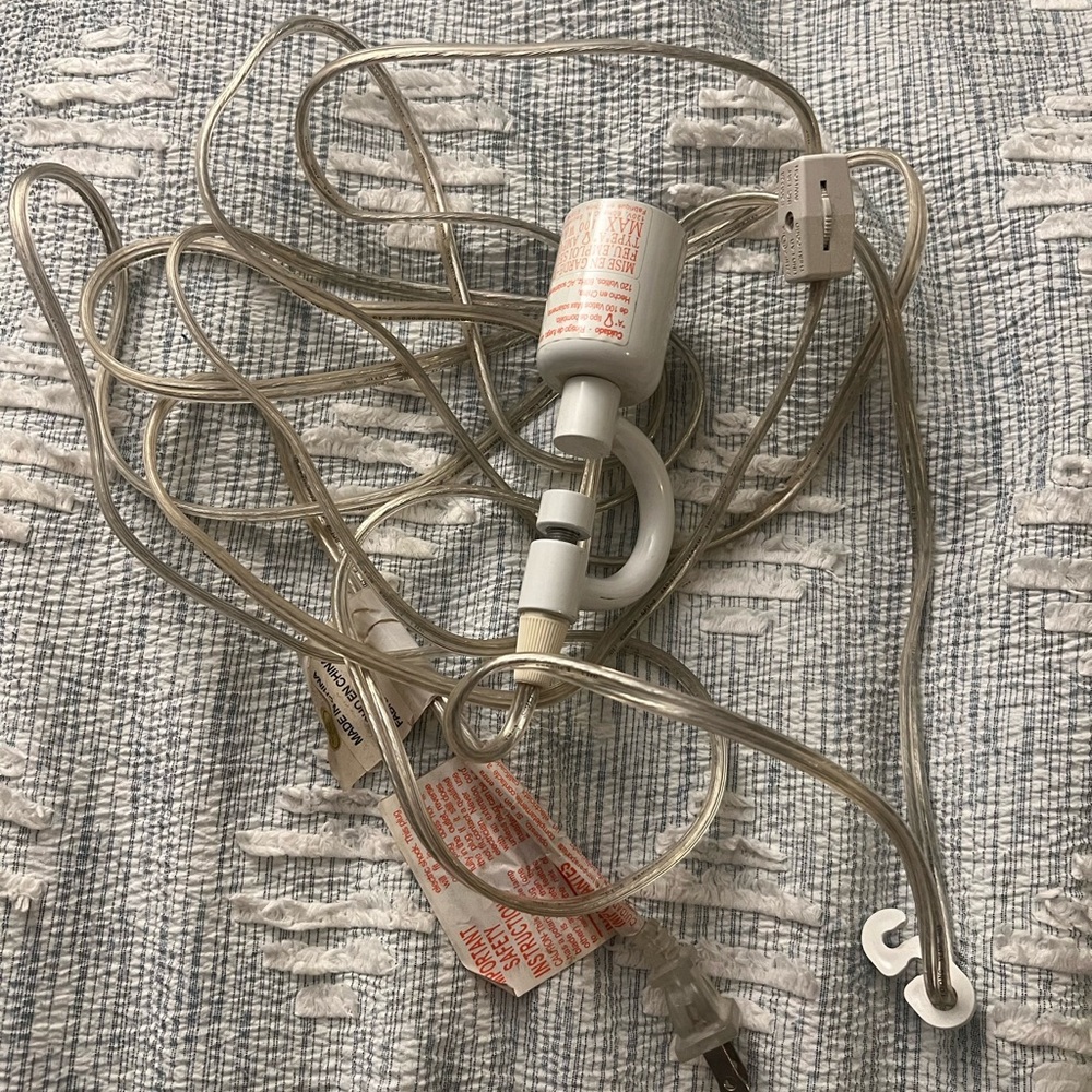 Clear Electrical Hanging Light Cord